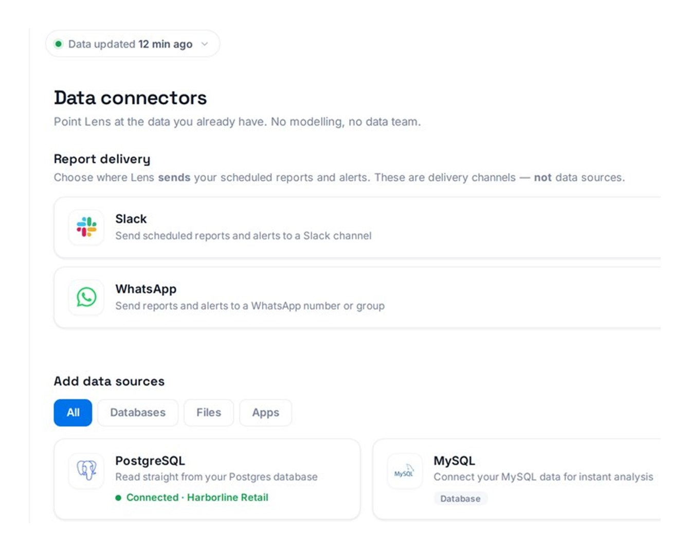 Lens — one database connection, shared with the team