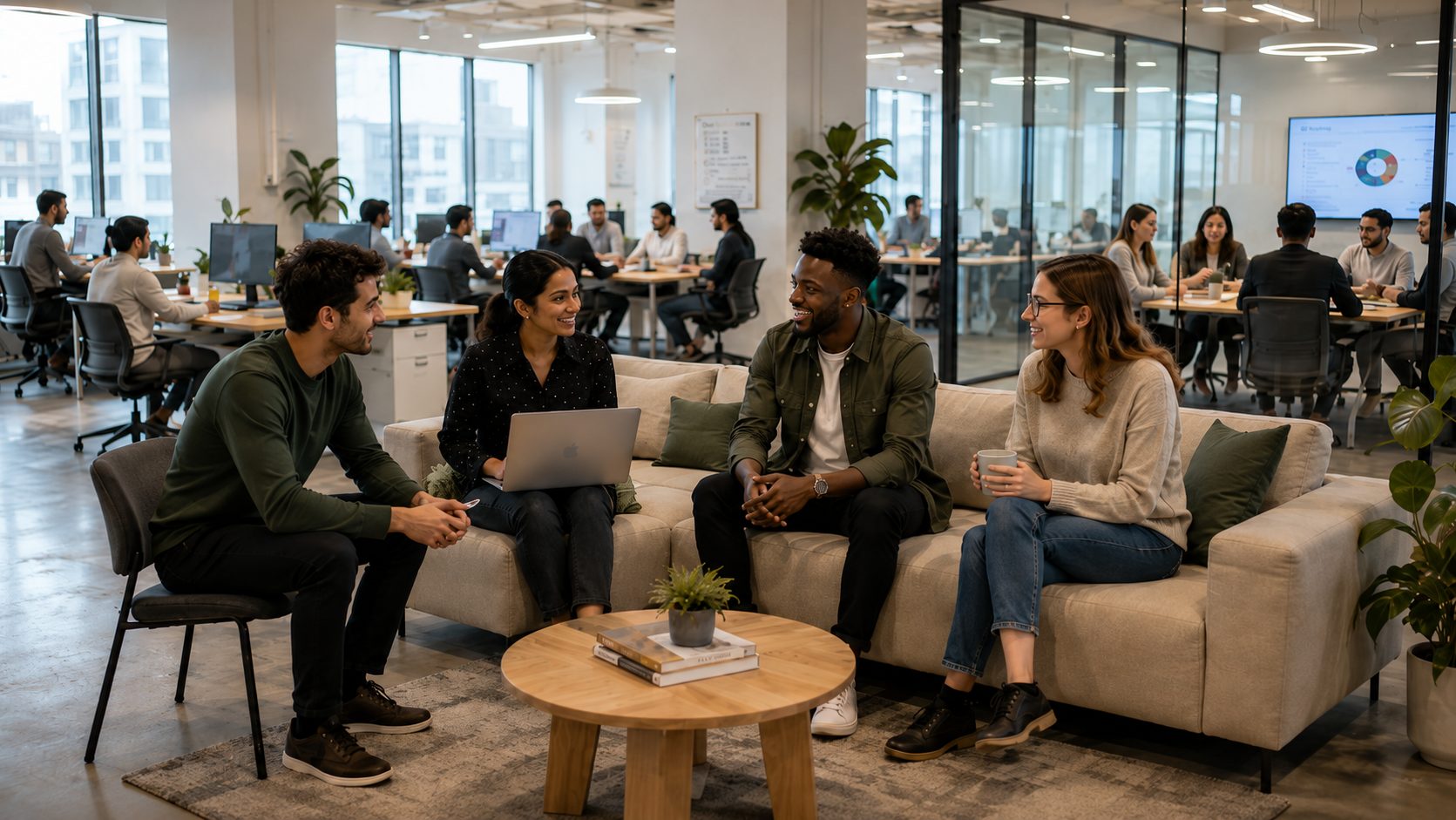 Amast team collaborating in the office